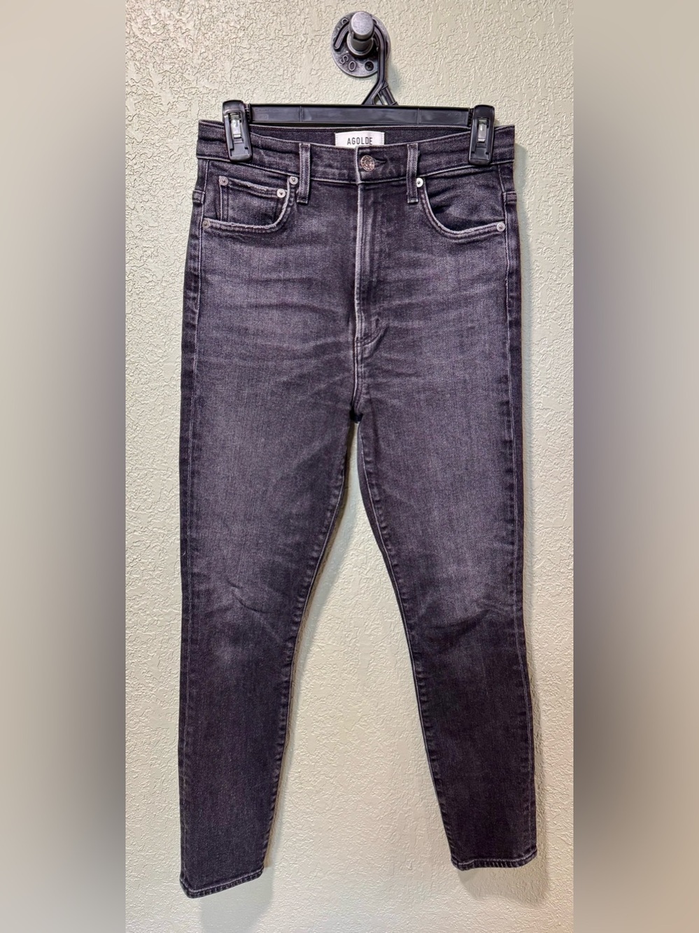 Agolde Women's Skinny Jeans in Washed Black size 26